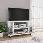 Mueble de TV con ruedas madera de ingeniería blanco 80x40x45 cm de vidaXL, Muebles TV - Ref: Foro24-800189, Precio: 55,82 €, ...