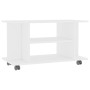 Mueble de TV con ruedas madera de ingeniería blanco 80x40x45 cm de vidaXL, Muebles TV - Ref: Foro24-800189, Precio: 55,82 €, ...