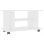 Weißer TV-Schrank aus Holzwerkstoff mit Rollen, 80 x 40 x 45 cm von vidaXL, TV-Möbel - Ref: Foro24-800189, Preis: 54,84 €, Ra...