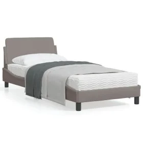 Bed frame with headboard in taupe gray fabric 80x200 cm by , Beds and slatted bases - Ref: Foro24-373069, Price: 110,42 €, Di...