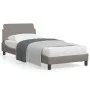 Bed frame with headboard in taupe gray fabric 80x200 cm by , Beds and slatted bases - Ref: Foro24-373069, Price: 110,42 €, Di...