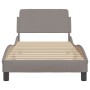 Estructura de cama con cabecero de tela gris taupe 80x200 cm de , Camas y somieres - Ref: Foro24-373069, Precio: 112,37 €