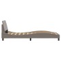 Bed frame with headboard in taupe gray fabric 80x200 cm by , Beds and slatted bases - Ref: Foro24-373069, Price: 112,49 €, Di...