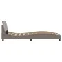 Bed frame with headboard in taupe gray fabric 80x200 cm by , Beds and slatted bases - Ref: Foro24-373069, Price: 110,42 €, Di...