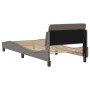 Bed frame with headboard in taupe gray fabric 80x200 cm by , Beds and slatted bases - Ref: Foro24-373069, Price: 112,49 €, Di...