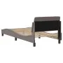 Bed frame with headboard in taupe gray fabric 80x200 cm by , Beds and slatted bases - Ref: Foro24-373069, Price: 110,42 €, Di...