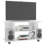 Weißer TV-Schrank aus Holzwerkstoff mit Rollen, 80 x 40 x 45 cm von vidaXL, TV-Möbel - Ref: Foro24-800189, Preis: 54,84 €, Ra...