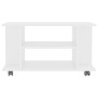 Weißer TV-Schrank aus Holzwerkstoff mit Rollen, 80 x 40 x 45 cm von vidaXL, TV-Möbel - Ref: Foro24-800189, Preis: 55,82 €, Ra...