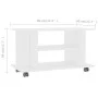 Weißer TV-Schrank aus Holzwerkstoff mit Rollen, 80 x 40 x 45 cm von vidaXL, TV-Möbel - Ref: Foro24-800189, Preis: 54,84 €, Ra...