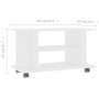 Weißer TV-Schrank aus Holzwerkstoff mit Rollen, 80 x 40 x 45 cm von vidaXL, TV-Möbel - Ref: Foro24-800189, Preis: 55,82 €, Ra...
