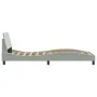 Light gray velvet bed frame with headboard 90x200 cm by , Beds and slatted bases - Ref: Foro24-373112, Price: 115,23 €, Disco...