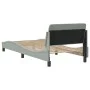 Light gray velvet bed frame with headboard 90x200 cm by , Beds and slatted bases - Ref: Foro24-373112, Price: 115,23 €, Disco...