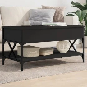 Mitteltisch aus Ingenieurholz und schwarzem Metall 100x50x50 cm von , Couchtisch - Ref: Foro24-845356, Preis: 84,02 €, Rabatt: %