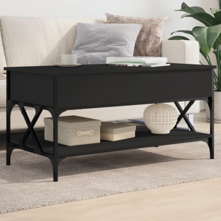Mesa de centro madera de ingeniería y metal negro 100x50x50 cm by , Coffee table - Ref: Foro24-845356, Price: 84,91 €, Discou...