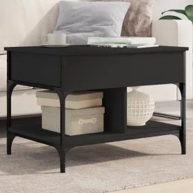 Mesa de centro madera de ingeniería y metal negro 70x50x50 cm by , Coffee table - Ref: Foro24-845361, Price: 70,42 €, Discoun...