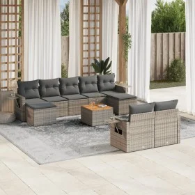 Gartensofa-Set, 10-teilig, mit grauen Polstern aus synthetischem Rattan von , Gartensets - Ref: Foro24-3257110, Preis: 617,32...