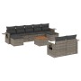 Gartensofa-Set, 10-teilig, mit grauen Polstern aus synthetischem Rattan von , Gartensets - Ref: Foro24-3257110, Preis: 610,67...