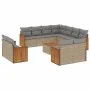 Set de sofás de jardín 12 pzas y cojines ratán sintético marrón by , Garden sets - Ref: Foro24-3260589, Price: 889,77 €, Disc...