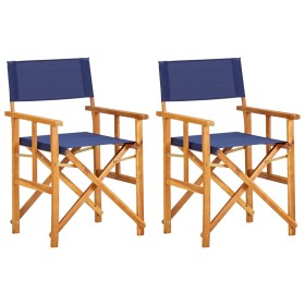 Sillas de director 2 uds madera maciza de acacia azul de vidaXL, Sillas de jardín - Ref: Foro24-45948, Precio: 143,88 €, Desc...