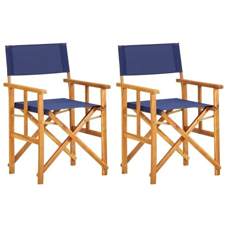 Sillas de director 2 uds madera maciza de acacia azul de vidaXL, Sillas de jardín - Ref: Foro24-45948, Precio: 141,55 €, Desc...