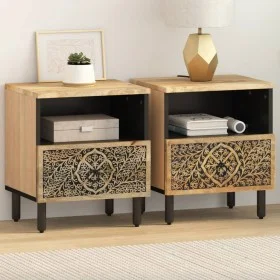 Mesitas de noche 2 uds madera maciza de mango 40x33x46 cm by , Nightstands - Ref: Foro24-358219, Price: 152,85 €, Discount: %