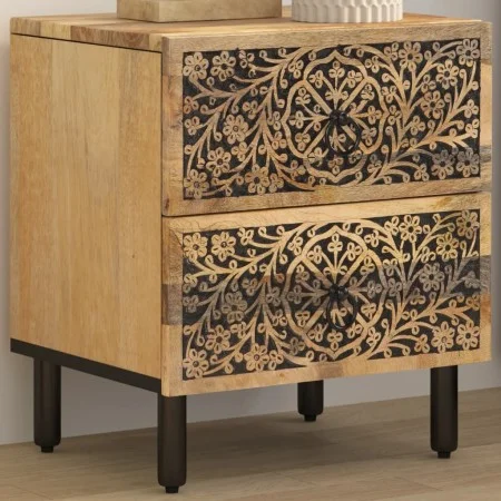 Mesita de noche de madera maciza de mango 40x33x46 cm de , Mesitas de noche - Ref: Foro24-358210, Precio: 101,31 €, Descuento: %