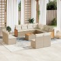 Set de sofás de jardín 12 pzas y cojines ratán sintético marrón by , Garden sets - Ref: Foro24-3260175, Price: 803,09 €, Disc...