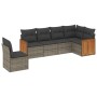 Gartenmöbel-Set, 6-teilig, mit grauen Polstern aus synthetischem Rattan. von , Gartensets - Ref: Foro24-3260100, Preis: 395,1...