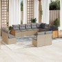 Set de sofás de jardín 12 pzas y cojines ratán sintético marrón by , Garden sets - Ref: Foro24-3260554, Price: 759,92 €, Disc...