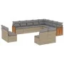 12-teiliges Gartensofa-Set und Kissen aus braunem Kunststoff-Rattan. von , Gartensets - Ref: Foro24-3260554, Preis: 760,40 €,...