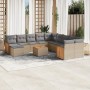 Set de sofás de jardín 12 pzas y cojines ratán sintético marrón by , Garden sets - Ref: Foro24-3260659, Price: 761,15 €, Disc...