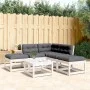 Set sofás jardín 5 pzas con cojines madera maciza pino blanco by , Garden sets - Ref: Foro24-3216961, Price: 500,06 €, Discou...