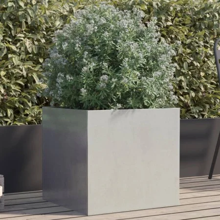 Jardinera de acero inoxidable plateado 49x47x46 cm by , Pots and planters - Ref: Foro24-841567, Price: 66,32 €, Discount: %