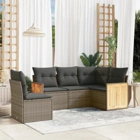 Juego de sofás jardín con cojines 5 pzas ratán sintético gris by , Garden sets - Ref: Foro24-3260058, Price: 348,18 €, Discou...