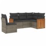 Juego de sofás jardín con cojines 5 pzas ratán sintético gris by , Garden sets - Ref: Foro24-3260058, Price: 335,50 €, Discou...