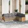 Gartensofa-Set mit 6-teiligen Kissen aus synthetischem Rattan in Beige. von , Gartensets - Ref: Foro24-3260085, Preis: 412,99...