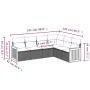 Gartensofa-Set mit 6-teiligen Kissen aus synthetischem Rattan in Beige. von , Gartensets - Ref: Foro24-3260085, Preis: 412,99...