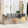 Juego de sofás jardín con cojines 6 pzas ratán sintético beige by , Garden sets - Ref: Foro24-3260064, Price: 391,40 €, Disco...