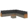 Set de sofás de jardín 10 pzas con cojines ratán sintético gris by , Garden sets - Ref: Foro24-3260149, Price: 594,76 €, Disc...