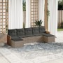 Set de sofás de jardín 7 piezas con cojines ratán PE gris by , Garden sets - Ref: Foro24-3260317, Price: 403,76 €, Discount: %
