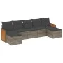 Set de sofás de jardín 7 piezas con cojines ratán PE gris by , Garden sets - Ref: Foro24-3260317, Price: 419,17 €, Discount: %
