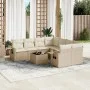 Set de sofás de jardín 9 pzas con cojines ratán sintético beige by , Garden sets - Ref: Foro24-3252295, Price: 649,02 €, Disc...