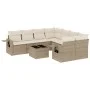 Set de sofás de jardín 9 pzas con cojines ratán sintético beige by , Garden sets - Ref: Foro24-3252295, Price: 649,02 €, Disc...