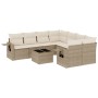 Set de sofás de jardín 9 pzas con cojines ratán sintético beige by , Garden sets - Ref: Foro24-3252295, Price: 662,57 €, Disc...