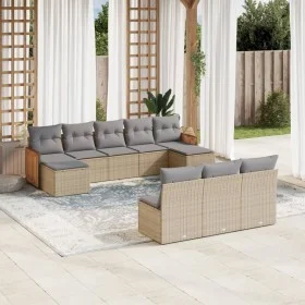 Gartensofa-Set mit 10-teiligen beigen Kissen aus synthetischem Rattan. von , Gartensets - Ref: Foro24-3260470, Preis: 584,08 ...