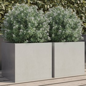 Pflanzgefäße 2 Stück aus Edelstahl in Silber 32x30x29 cm von , Töpfe und Pflanzgefäße - Ref: Foro24-841544, Preis: 74,87 €, R...