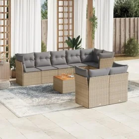 Set de sofás de jardín 9 pzas con cojines ratán sintético beige by , Garden sets - Ref: Foro24-3223735, Price: 547,11 €, Disc...
