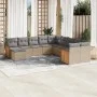 Gartensofa-Set 11-teilig mit beigen Polstern aus synthetischem Rattan von , Gartensets - Ref: Foro24-3260652, Preis: 683,15 €...