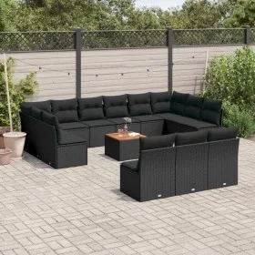 Gartensofagarnitur 14-teilig mit schwarzen Polstern aus synthetischem Rattan. von , Gartensets - Ref: Foro24-3223899, Preis: ...