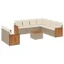 Gartensofa-Set mit 10-teiligen beigen Kissen aus synthetischem Rattan. von , Gartensets - Ref: Foro24-3260189, Preis: 745,81 ...